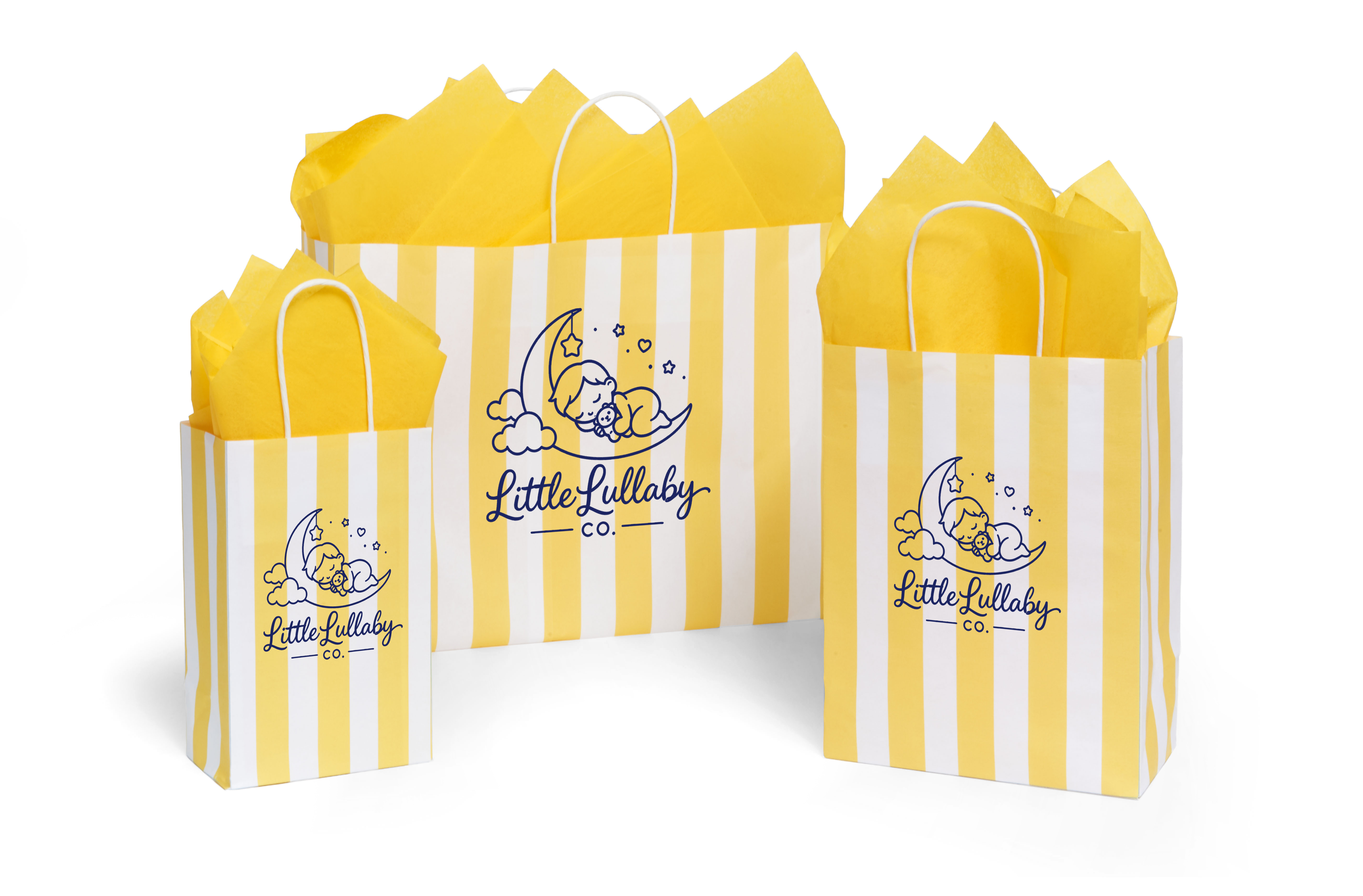 Hot Stamp Your Cabana Stripe Yellow Paper Gift Bags